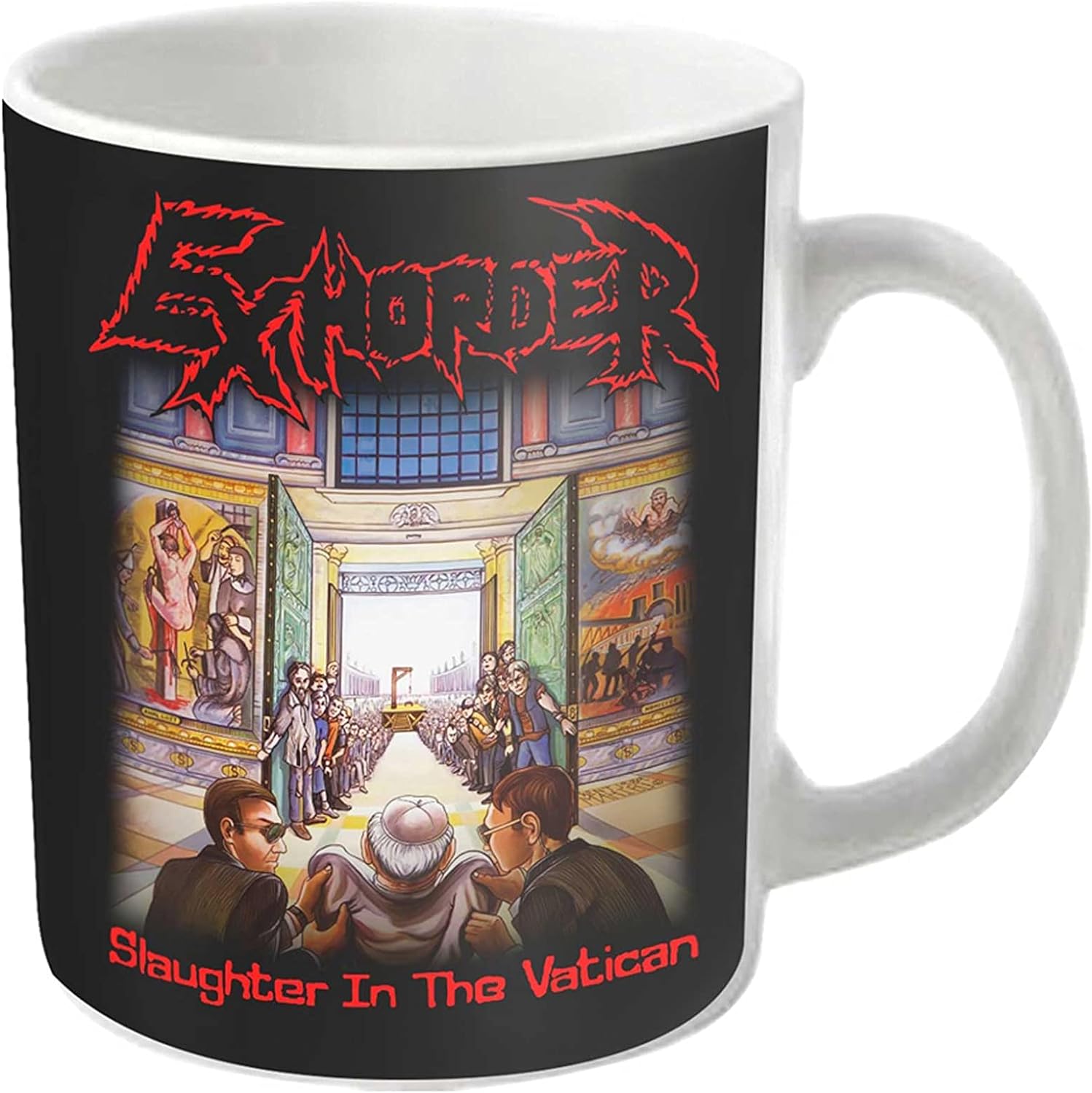 Exhorder Mug Slaughter in The Vatican Band Logo Official White Boxed One Size
