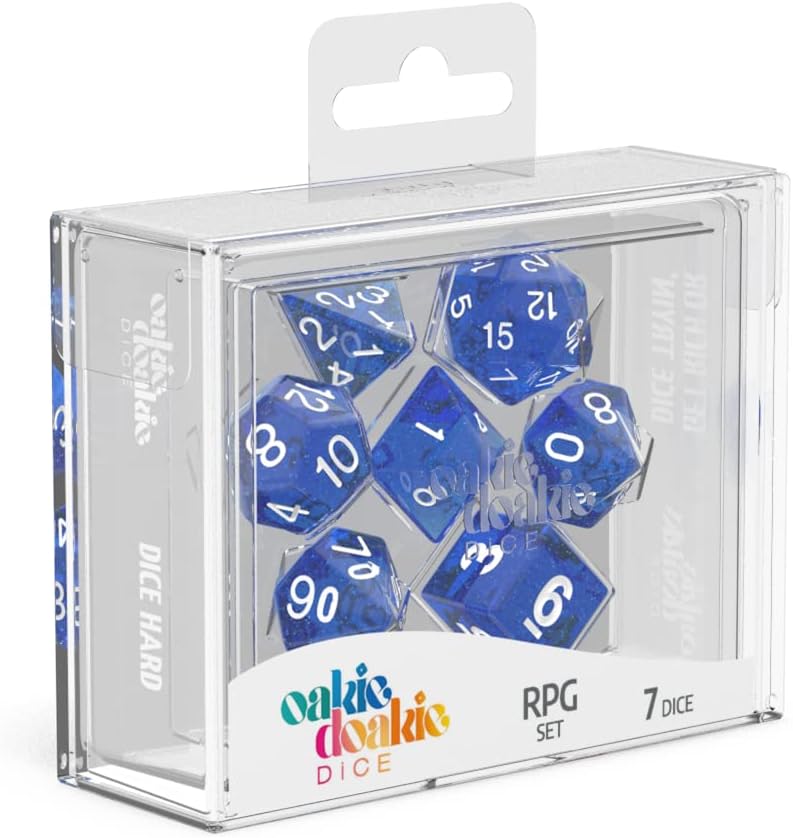 Oakie Doakie Dice RPG Set Speckled - Blue (7)
