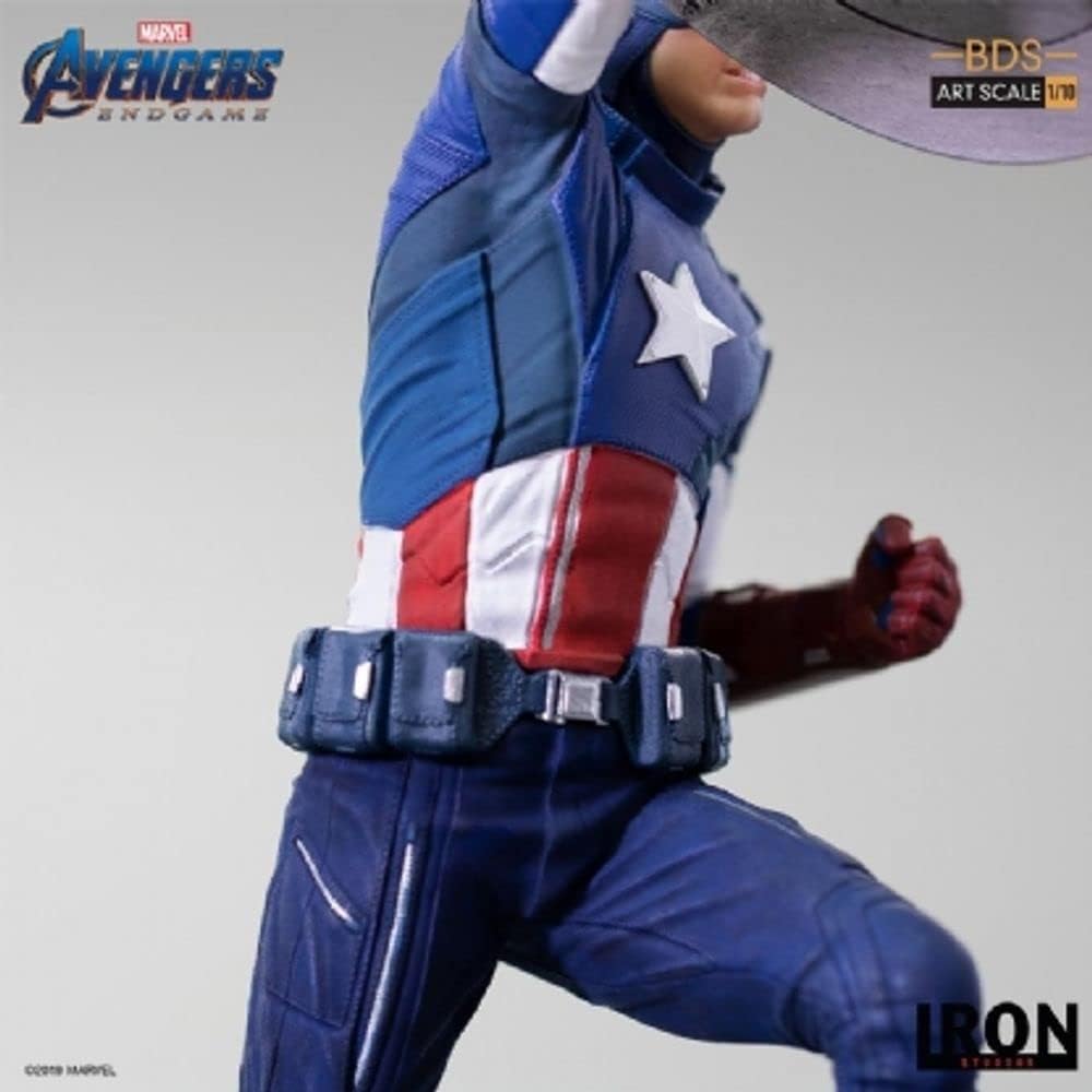Iron Studios 24719-10 Marvel Avengers 1:10 Captain America 2012 BDS Art Scale Endgame, Multicolor