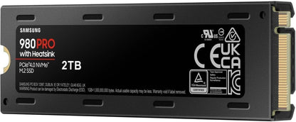 Samsung 980 PRO SSD with Heatsink 2TB PCIe Gen 4 NVMe M.2 Internal Solid State Hard Drive, Heat Control, Max Speed, PS5 Compatible,MZ-V8P2T0CW