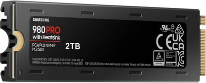 Samsung 980 PRO SSD with Heatsink 2TB PCIe Gen 4 NVMe M.2 Internal Solid State Hard Drive, Heat Control, Max Speed, PS5 Compatible,MZ-V8P2T0CW