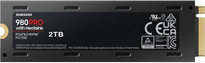 Samsung 980 PRO SSD with Heatsink 2TB PCIe Gen 4 NVMe M.2 Internal Solid State Hard Drive, Heat Control, Max Speed, PS5 Compatible,MZ-V8P2T0CW