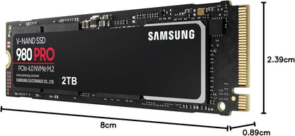Samsung 980 PRO SSD with Heatsink 2TB PCIe Gen 4 NVMe M.2 Internal Solid State Hard Drive, Heat Control, Max Speed, PS5 Compatible,MZ-V8P2T0CW