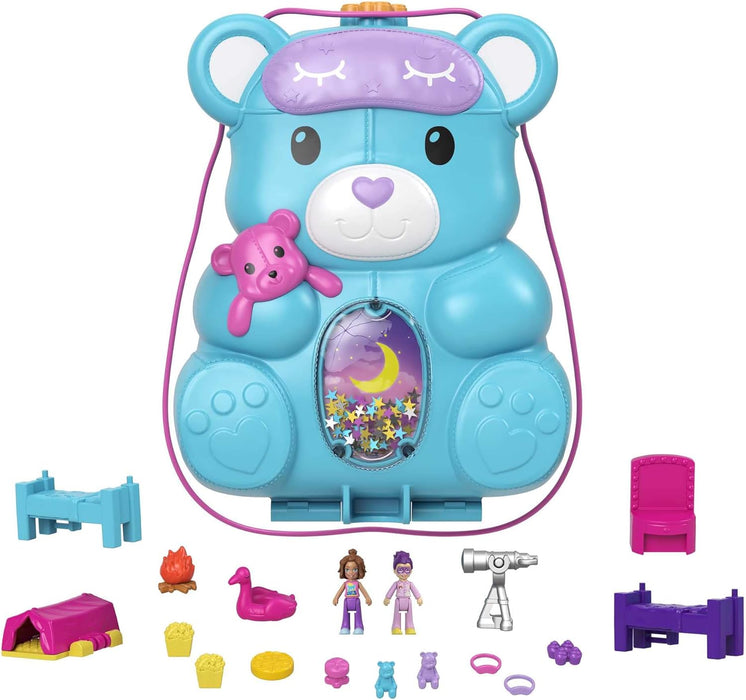 Polly Pocket Teddy Bear Purse Compact, 2 Micro Dolls & GTN15 Hedgehog Cafe Compact, Micro Polly Doll & Friend Doll, 2 Animal Figures, Great Gift for Ages 4 Years Old & Up