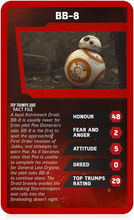Top Trumps Star Wars Episodio VII El Despertar de la Fuerza Especiales Juego de Cartas, Juega con Chewbacca, Finn, Kylo REN, The Resistance y Rey, Regalos educativos y Juguetes para niños y niñas a