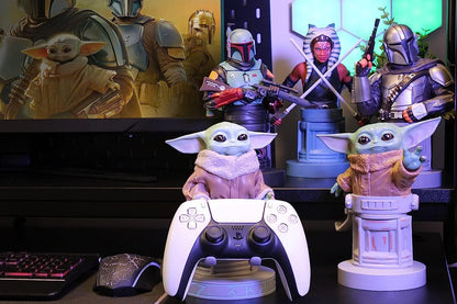 Cable Guys - Star Wars Boba Fett The Mandalorian Gaming Accessories Holder & Phone Holder for Most Controller (Xbox, Play Station, Nintendo Switch) & Phone