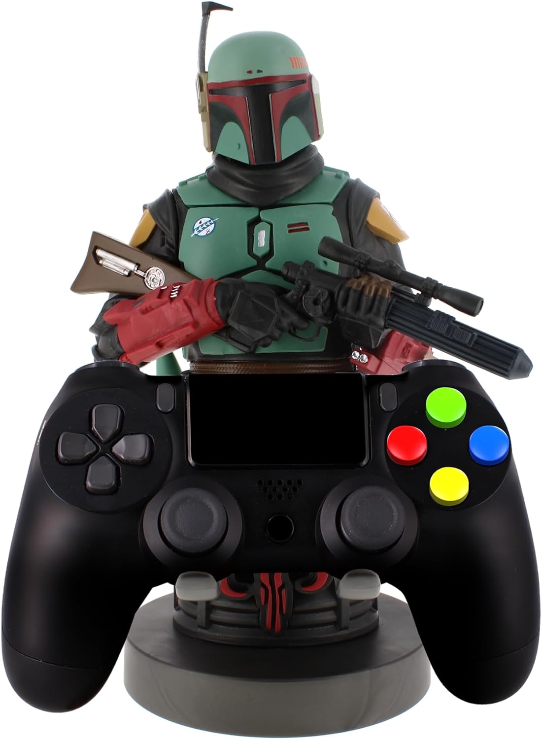 Cable Guys - Star Wars Boba Fett The Mandalorian Gaming Accessories Holder & Phone Holder for Most Controller (Xbox, Play Station, Nintendo Switch) & Phone