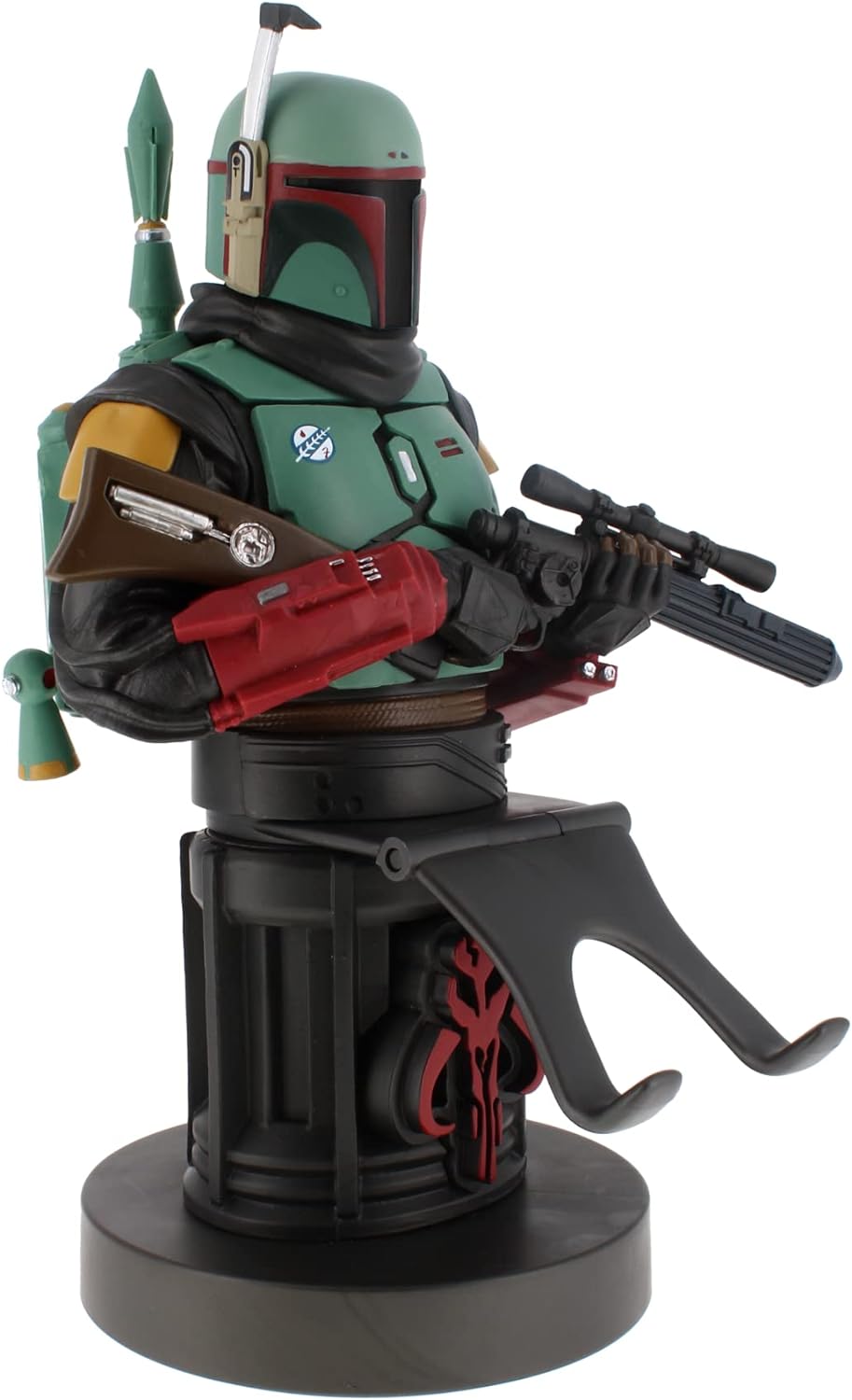 Cable Guys - Star Wars Boba Fett The Mandalorian Gaming Accessories Holder & Phone Holder for Most Controller (Xbox, Play Station, Nintendo Switch) & Phone