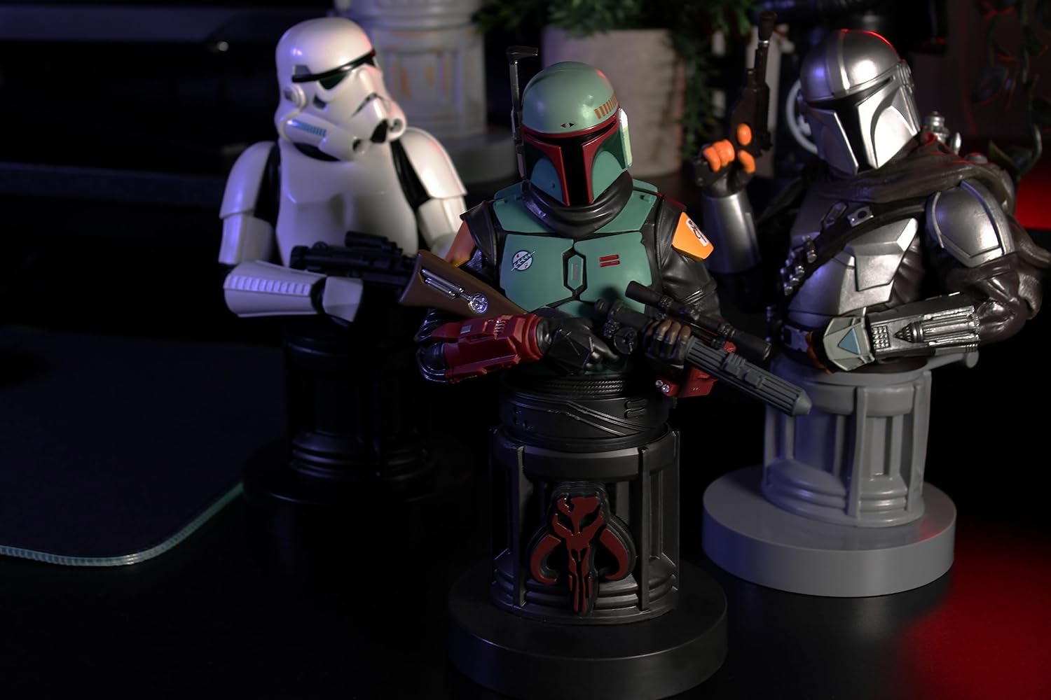 Cable Guys - Star Wars Boba Fett The Mandalorian Gaming Accessories Holder & Phone Holder for Most Controller (Xbox, Play Station, Nintendo Switch) & Phone