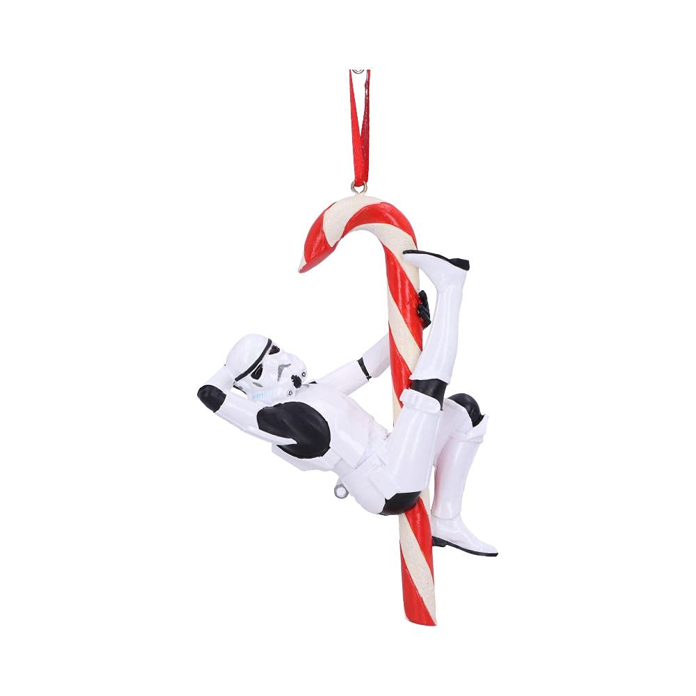 Nemesis Now Stormtrooper Décoration de Noël à Suspendre en Forme de Canne à Sucre d'orge Blanc 12 cm
