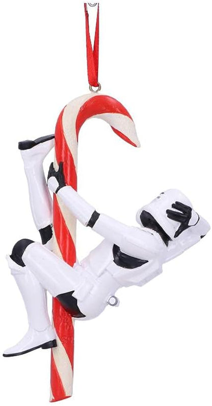 Nemesis Now Stormtrooper Décoration de Noël à Suspendre en Forme de Canne à Sucre d'orge Blanc 12 cm
