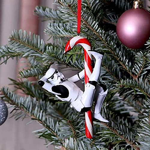 Nemesis Now Stormtrooper Décoration de Noël à Suspendre en Forme de Canne à Sucre d'orge Blanc 12 cm