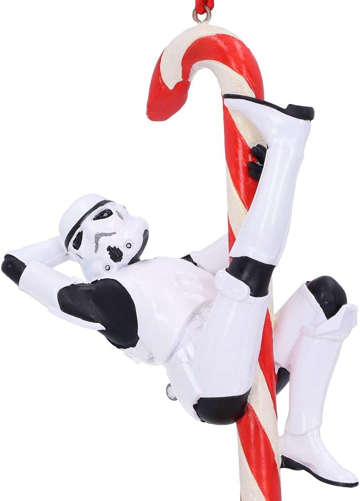 Nemesis Now Stormtrooper Décoration de Noël à Suspendre en Forme de Canne à Sucre d'orge Blanc 12 cm