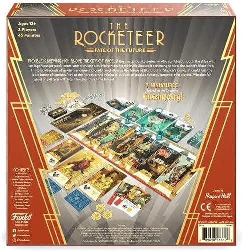 The Rocketeer: Fate of the Future Action Packed Strategy Board Game For 2 Players Ideal For Ages 12 And Up - Includes 7 Sculpted Miniatures Of The Rocketeer