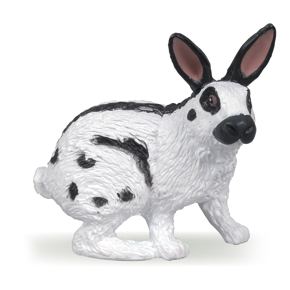 PAPO Farmyard Friends English Spot Papillon Rabbit Toy Figure, Black/White (51025)