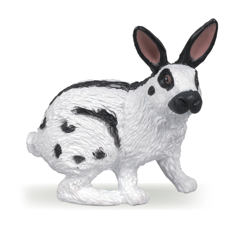 PAPO Farmyard Friends English Spot Papillon Rabbit Toy Figure, Black/White (51025)