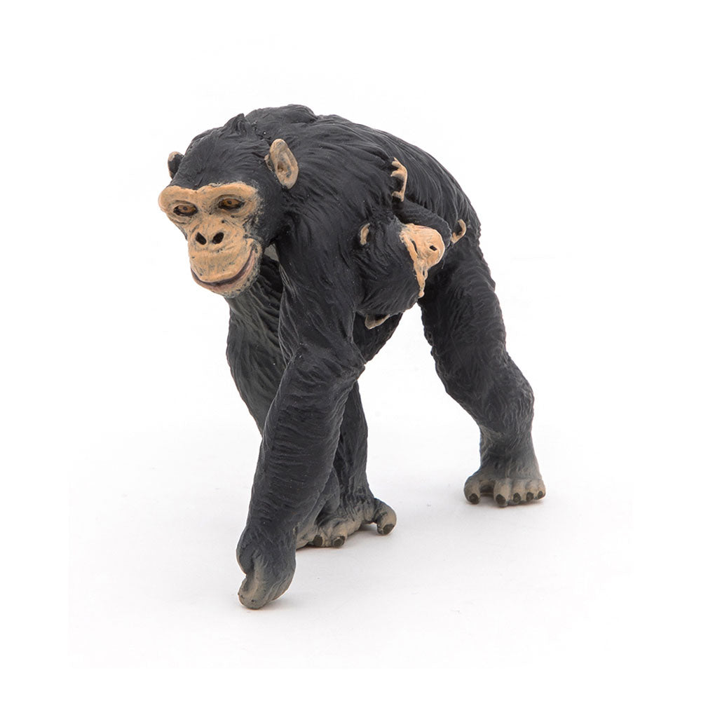 PAPO Wild Animal Kingdom Chimpanzee and Baby Toy Figure, Black (50194)