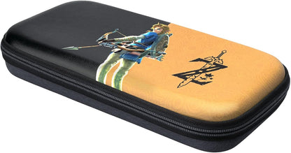 PDP Gaming Officially Licensed Switch Slim Deluxe Travel Case - Zelda Breath of the WIld - Semi-Hardshell - Console Stand - Protective PU Leather - Holds 14 Games - Works with Switch OLED and Lite Lin