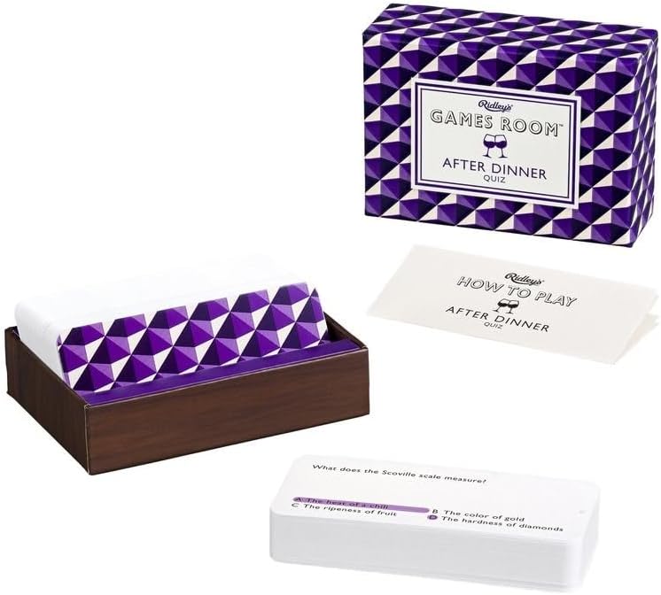 Ridley’s After Dinner Quiz Trivia Card Game – Quiz Game for Kids and Adults – 2+ Players – Includes 140 Unique Questions Cards – Fun Family Game – Makes a Great Gift