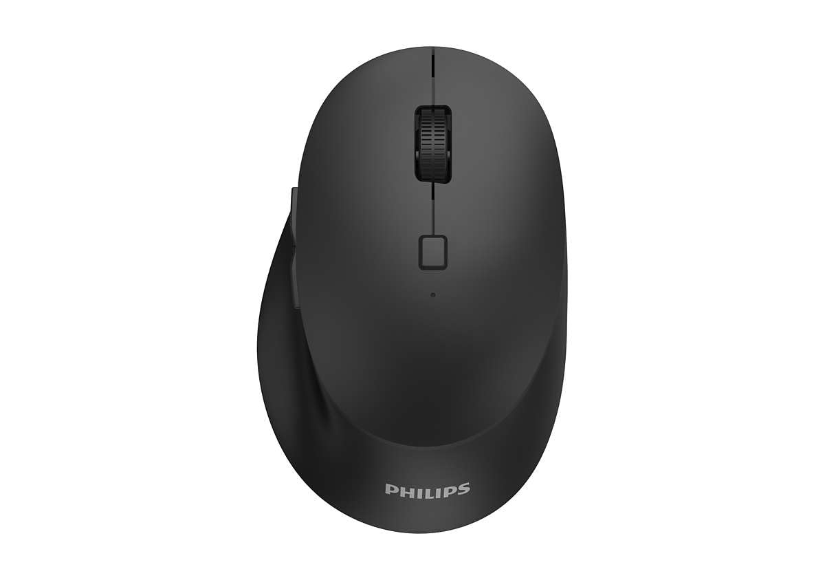 PHILIPS SPK7607B/00 Wireless Mouse, 2.4GHz+BT3.0+BT5.0 - Black