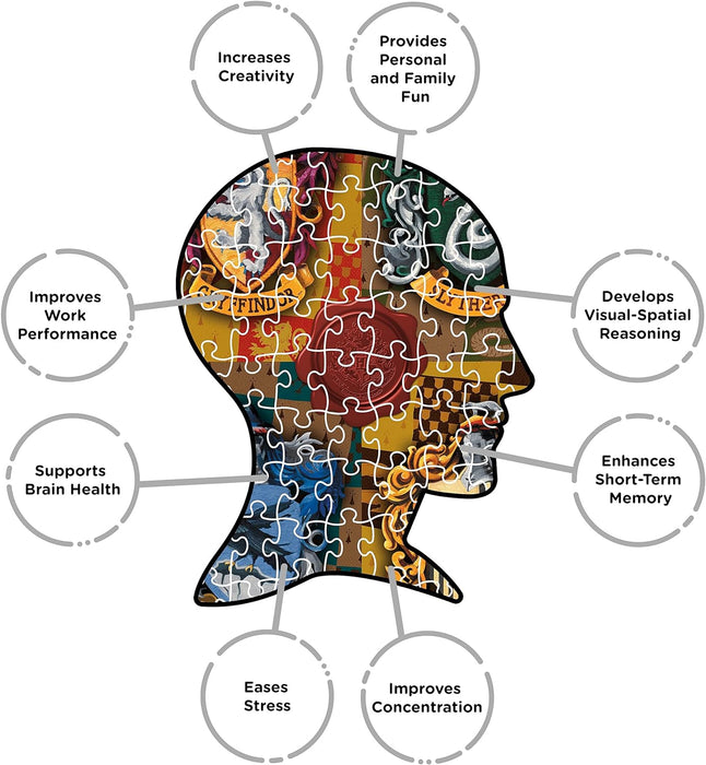 HARRY POTTER Puzzle House Crests (1000, Multicolor, Talla única (NMR Distribution 65303