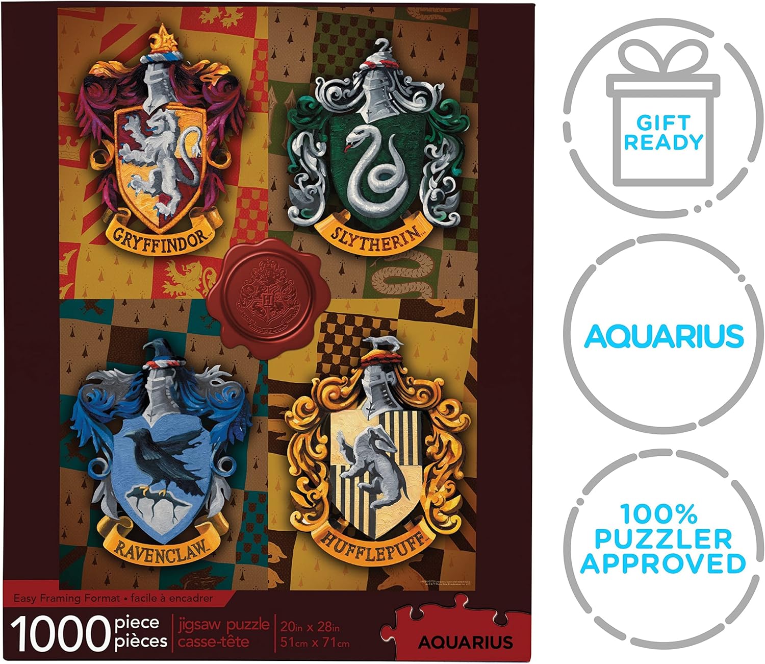 HARRY POTTER Puzzle House Crests (1000, Multicolor, Talla única (NMR Distribution 65303
