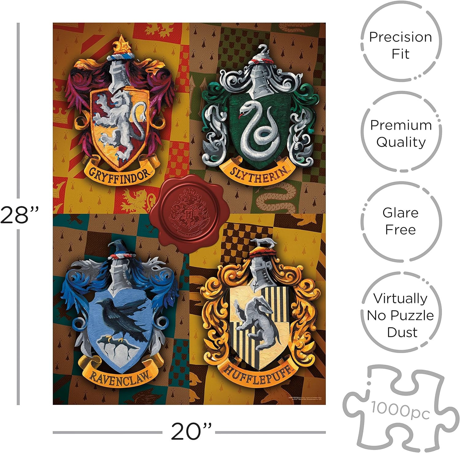 HARRY POTTER Puzzle House Crests (1000, Multicolor, Talla única (NMR Distribution 65303