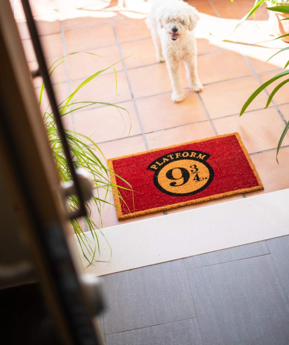 Grupo Erik Official Harry Potter Platform 9¾ Door Mat - 15.7 x 23.6 Inches/40 x 60 cm, Coconut Coir, Eco Friendly 100 Percent, Indoor and Outdoor Door Mat, Harry Potter Gifts, Platform 9 3/4 Sign