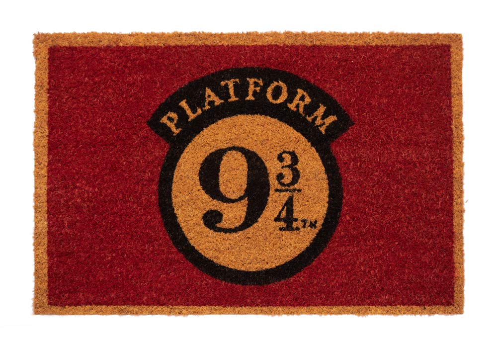 Grupo Erik Official Harry Potter Platform 9¾ Door Mat - 15.7 x 23.6 Inches/40 x 60 cm, Coconut Coir, Eco Friendly 100 Percent, Indoor and Outdoor Door Mat, Harry Potter Gifts, Platform 9 3/4 Sign