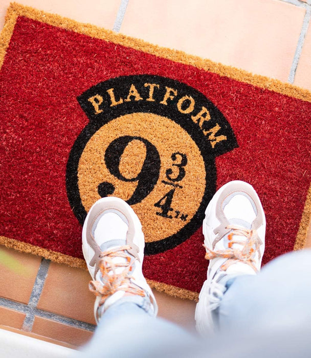 Grupo Erik Official Harry Potter Platform 9¾ Door Mat - 15.7 x 23.6 Inches/40 x 60 cm, Coconut Coir, Eco Friendly 100 Percent, Indoor and Outdoor Door Mat, Harry Potter Gifts, Platform 9 3/4 Sign