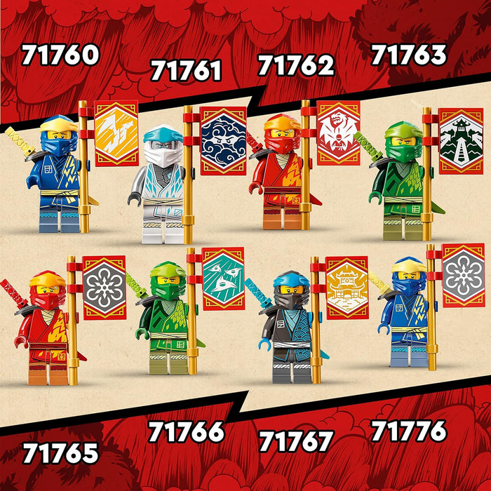 LEGO 71761 NINJAGO Zane’s Power Up Mech EVO Action Figure with Cobra Snake and Zane Minifigure, Collectible Mission Banner Series, Ninja Toys for Kids Single