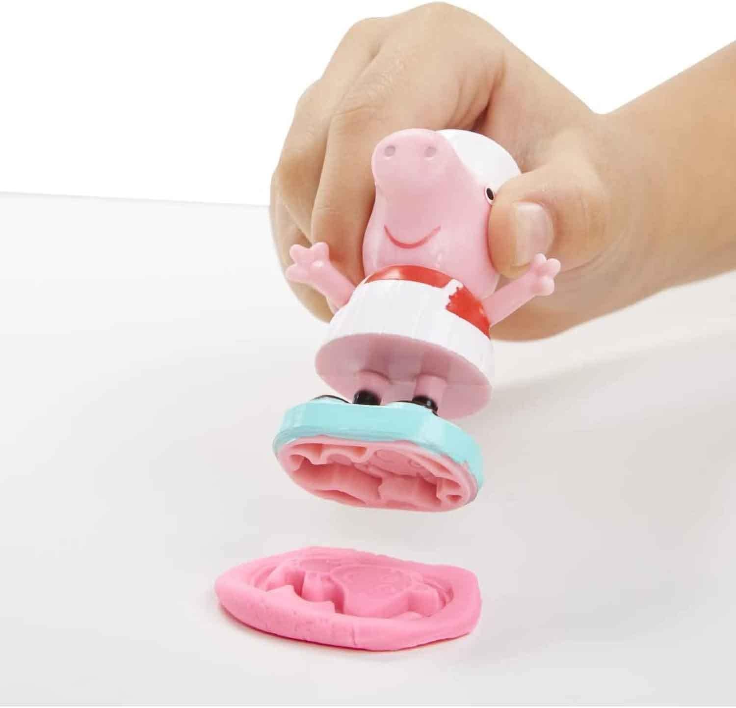 Play-Doh Peppa's Ice Cream Playset with Ice Cream Truck, Peppa and George Figures, and 5 Cans, 8.1 x 25.4 x 21.6 centimetres