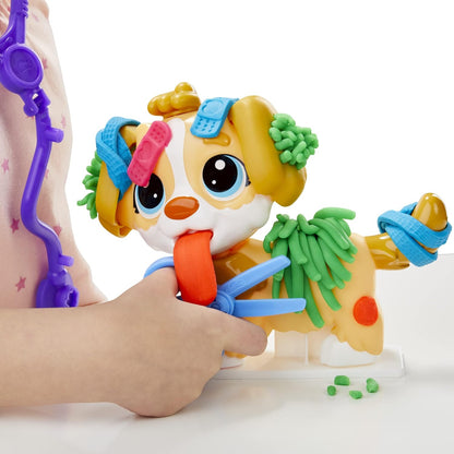 Play-Doh Care n Carry Vet Playset with Toy Dog, Carrier, 10 Tools, 5 Colours, Multicolor