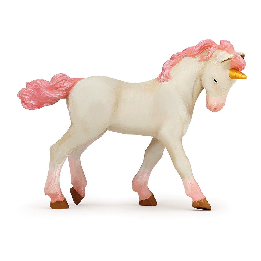 PAPO The Enchanted World Young Unicorn Toy Figure, White/Pink (39078)