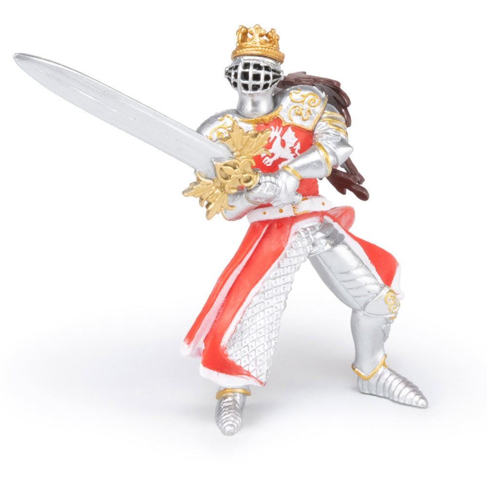 Papo (39797 Dragon King with Sword Figura, Multicolor, Color Plata-Rojo-Oro