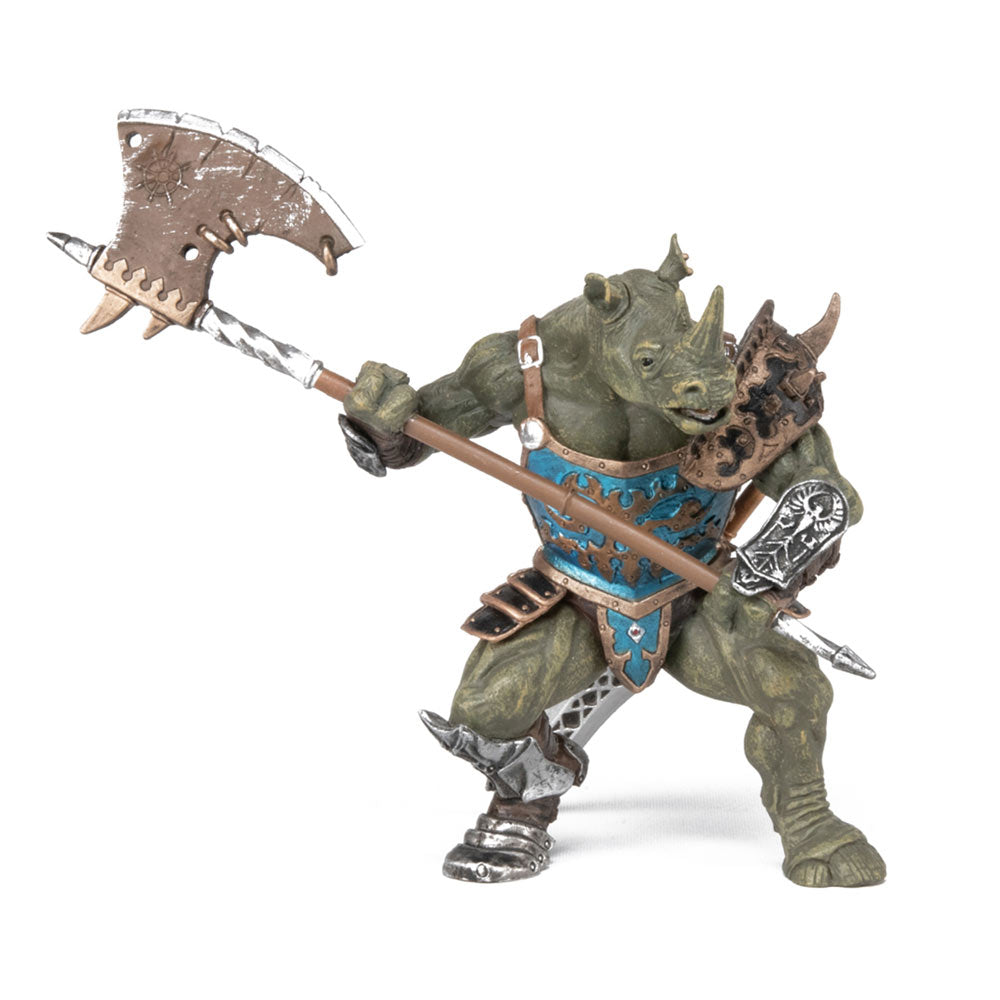 Papo-38946 Papo Rhino Man o Caballero sin Rostro, Color verde - azul (2038946