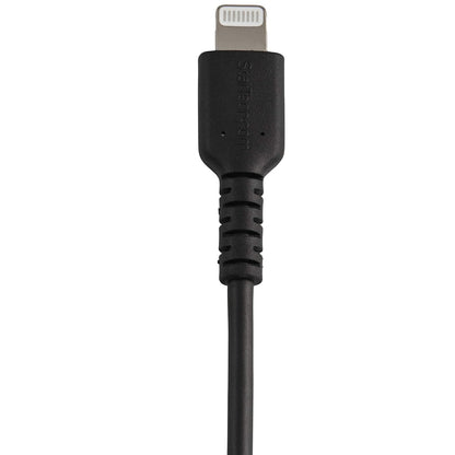 StarTech.com 12inch (30cm) Durable Black USB-A to Lightning Cable - Heavy Duty Rugged Aramid Fiber USB Type A to Lightning Charger/Sync Power Cord - Apple MFi Certified iPad/iPhone 12 (RUSBLTMM30CMB