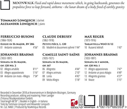 Moonwalk - Werke für Klarinette & Piano von Busoni, Brahms, Reger u.a.
