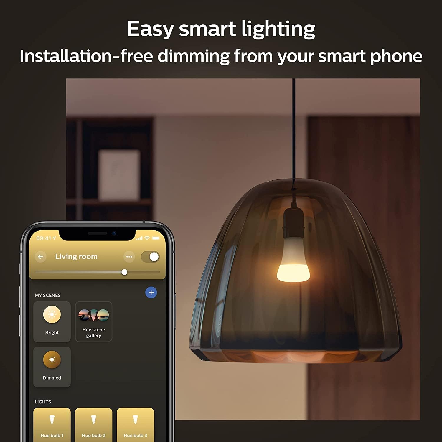 Philips Hue White - Led Light Bulb - Shape: A67 - E27 - 15.5 W (Equivalent 100 W) - Class F - Soft White Light - 2700 K