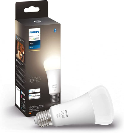 Philips Hue White - Led Light Bulb - Shape: A67 - E27 - 15.5 W (Equivalent 100 W) - Class F - Soft White Light - 2700 K