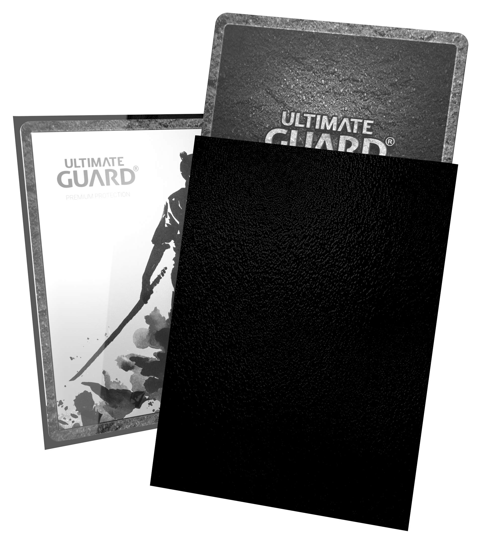 Ultimate Guard Katana Card Sleeves, 100 Standard Size TCG Sleeves, 66 x 91mm, Black Back, Tournament Sleeves, No PVC & Acid-Free, High Clarity Standard Black