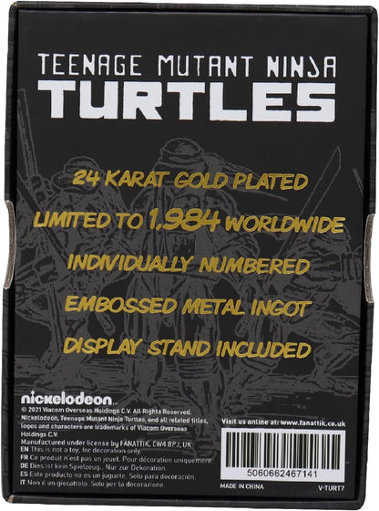 Fanattik V-Turt7 Teenage Mutant Ninja Turtles Metal Gold Ingot Collectible