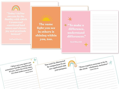 Eccolo “Celebrate Differences” Inspirational Guided Lined Journal Notebook, Hardcover, Banded A5 Journal with Quotes and Ruled Pages, Ribbon Bookmark. 256 Pages Inspirational Notebook