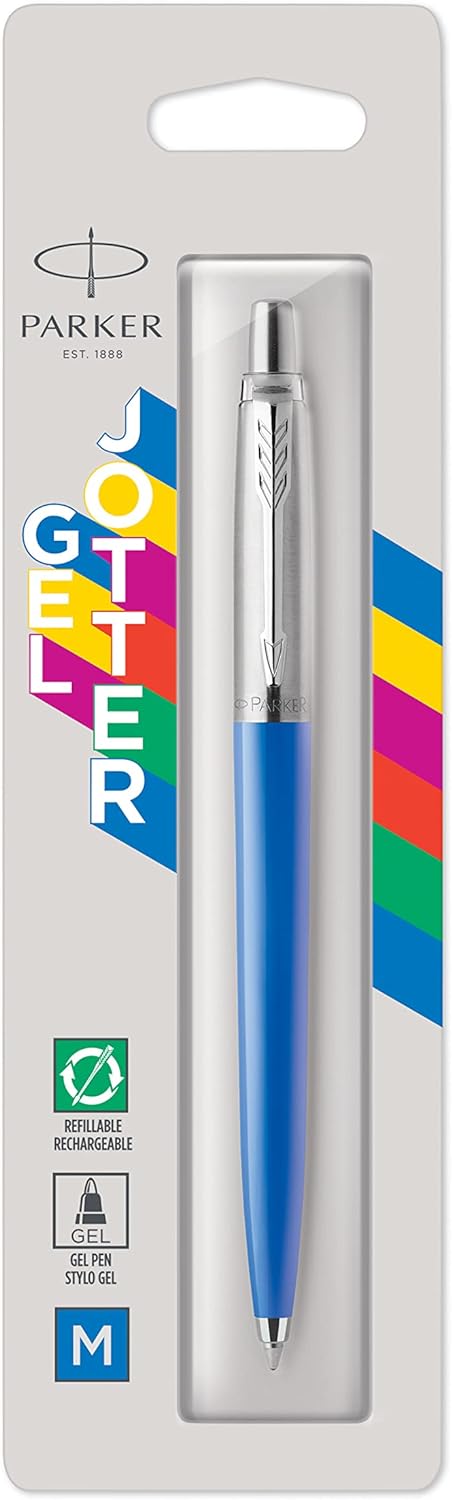 Parker Jotter Originals Gel Pen |Classic Blue Finish | Medium Point (0.7 mm) | Blue Ink Classic Blue 1 Count (Pack of 1) Gel pen Blister