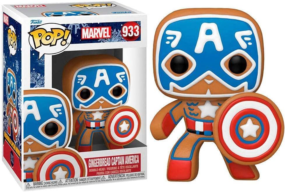 Funko Pop! Marvel: Holiday - Captain America - Marvel Comics - Vinyl-Sammelfigur - Geschenkidee - Offizielle Handelswaren - Spielzeug Für Kinder und Erwachsene - Comic Books Fans