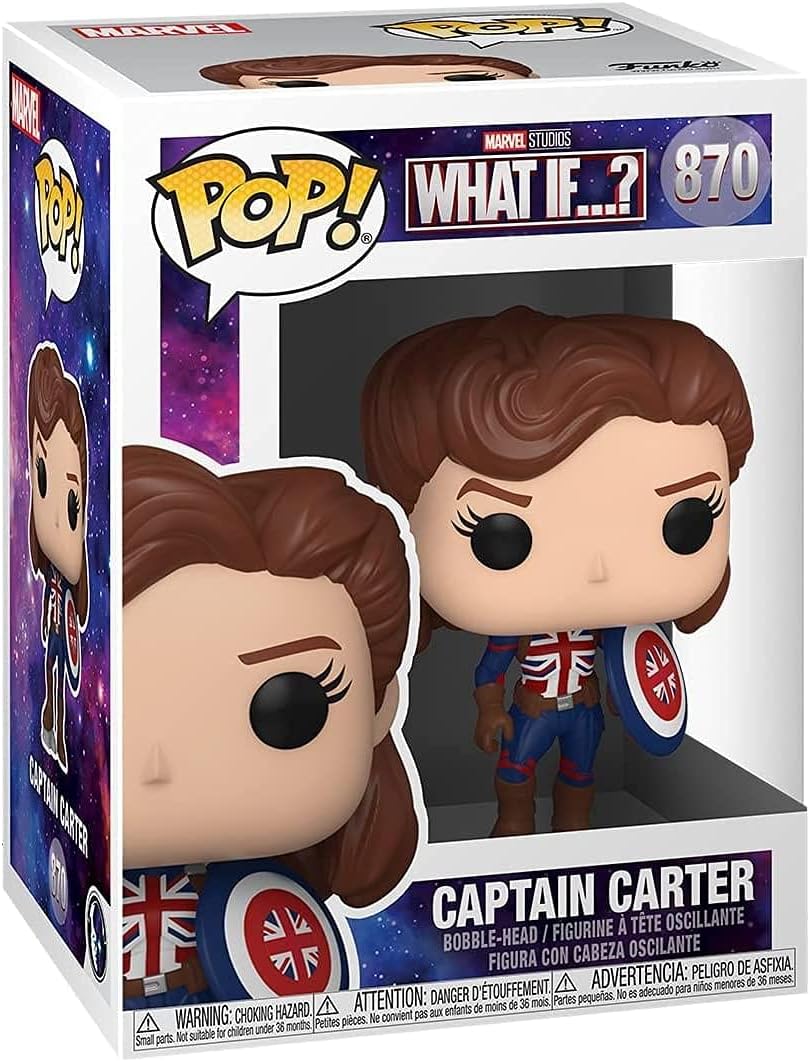 Funko POP! Marvel: Marvel - What If– Captain Carter - Marvel What If - Collectable Vinyl Figure - Gift Idea - Official Merchandise - Toys for Kids & Adults - TV Fans - Model Figure for Collectors