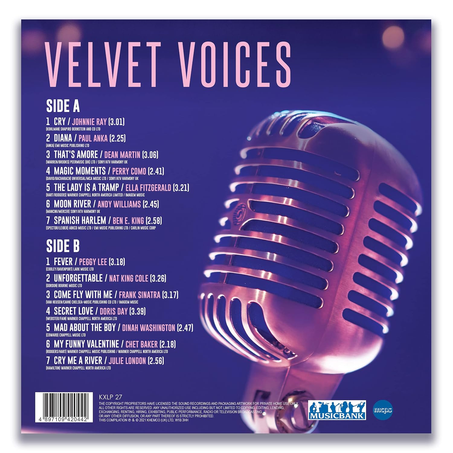 20th Century Velvet Voices - Various 12” Record, Label: MUSICBANK