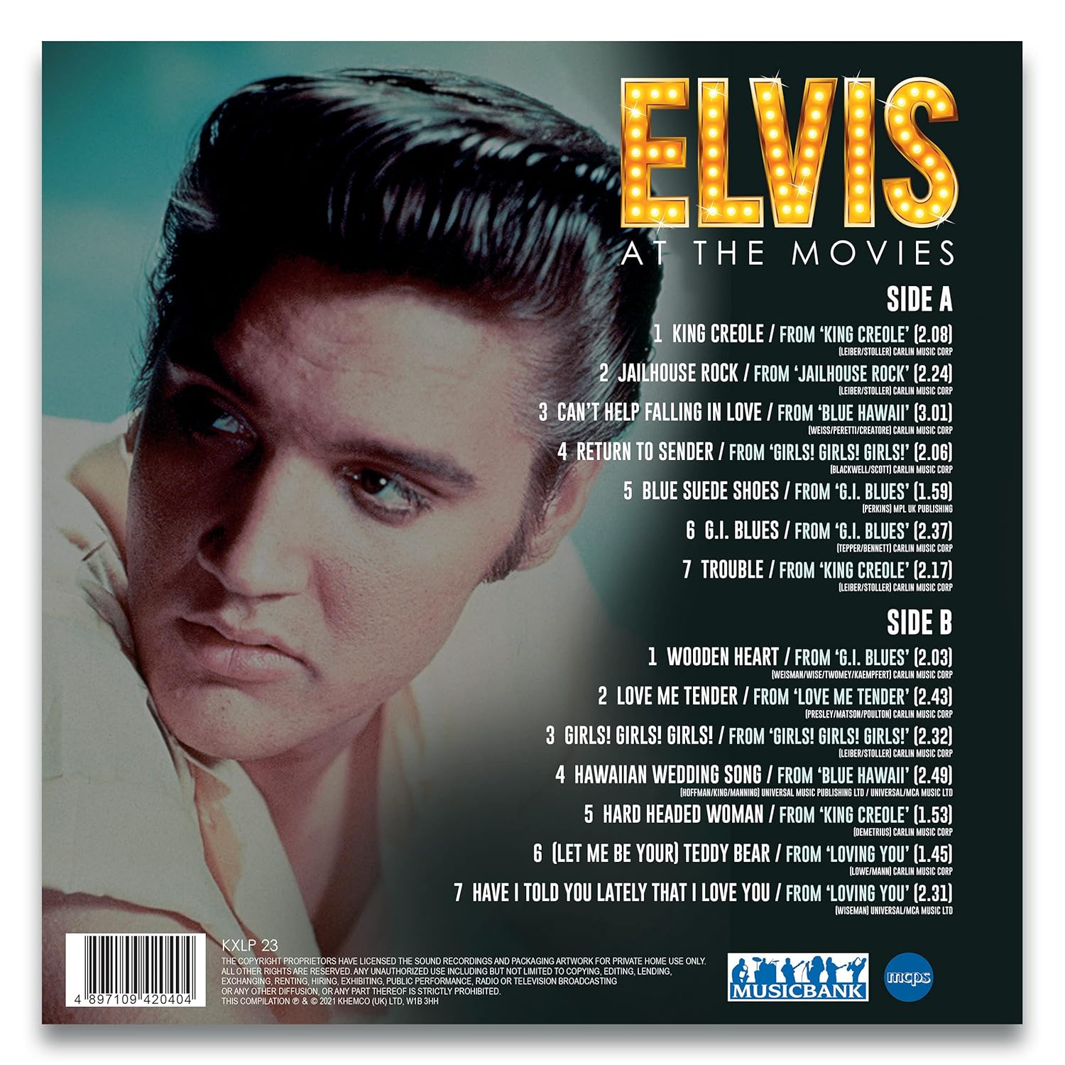 Elvis - At The Movies 12” Record, Label: MUSICBANK