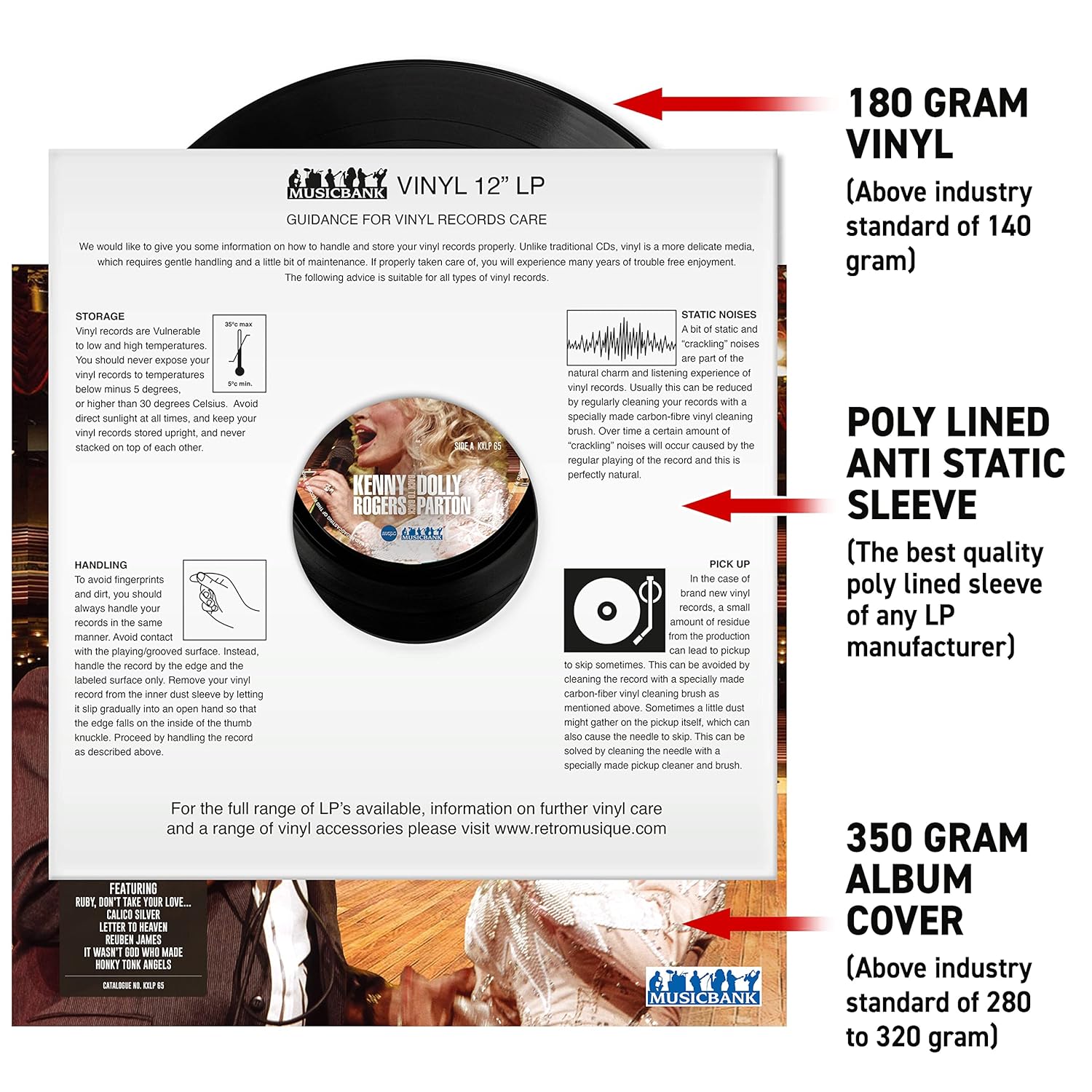 Kenny & Dolly - Back To Back 12” Record, Label: MUSICBANK