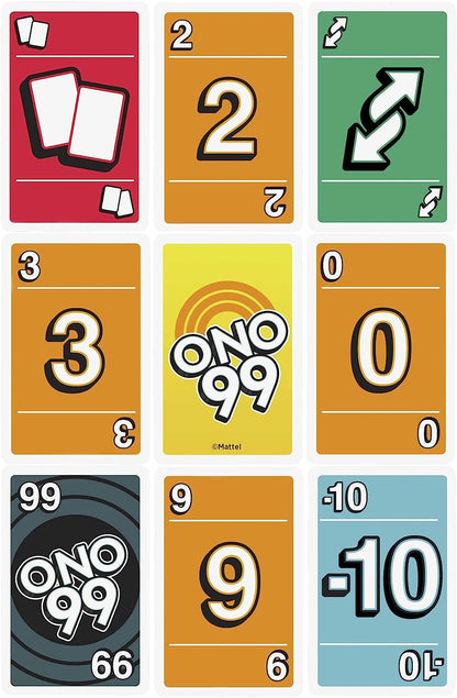 ONO 99 Card Game for Kids & Families, 2 to 6 Players, Adding Numbers, Gift for Ages 7 Years & Older, HHL37